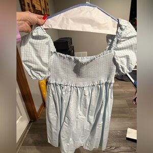 Blue Gingham babydoll Dress